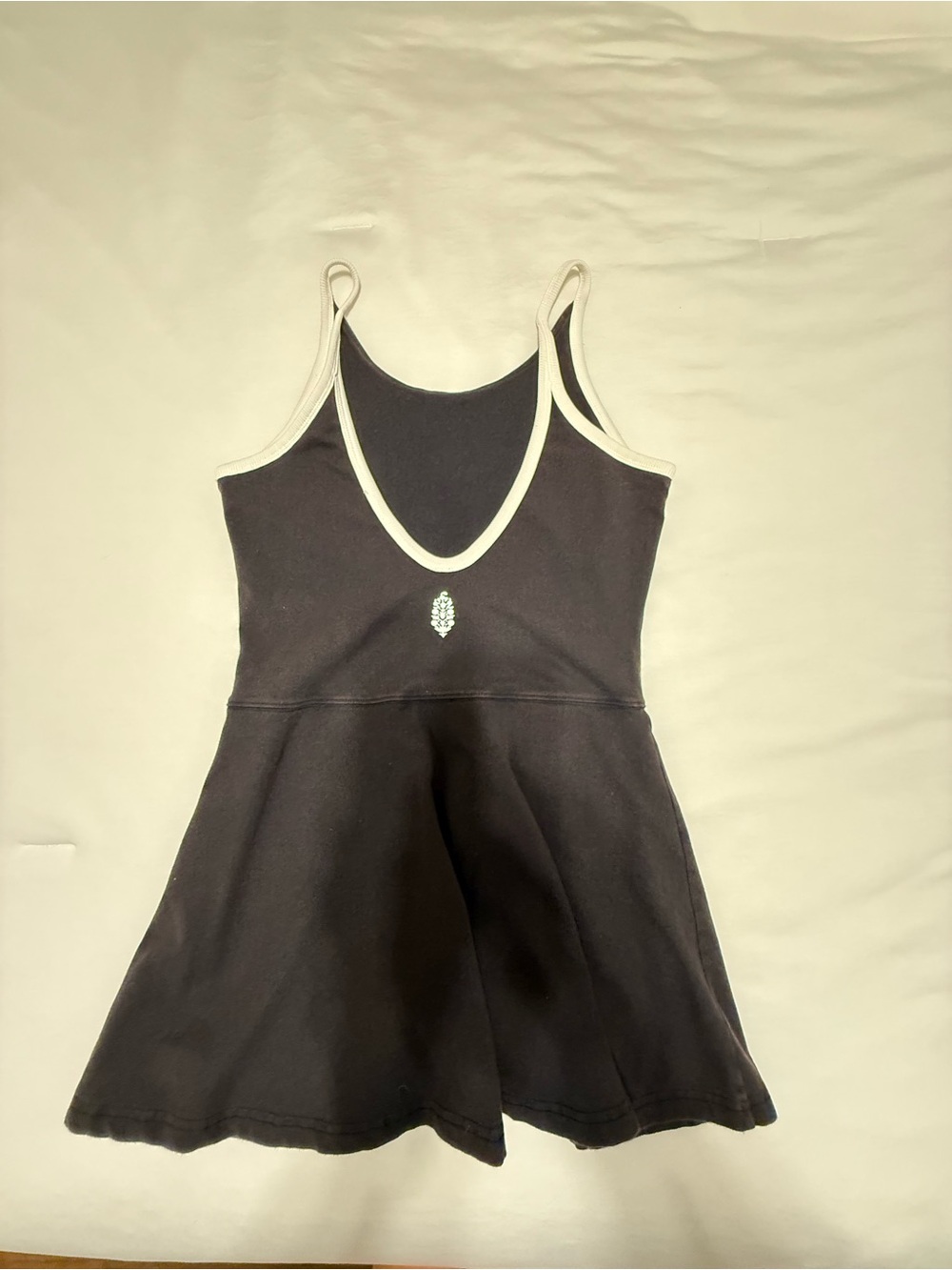 Free People Black Tank Dress with White Trim Accents